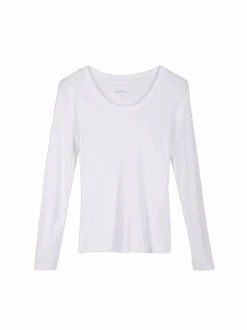 Langarmshirt Aus Bio-Baumwolle, 11 Weiss, 38, GOTS