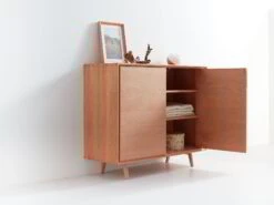 Highboard Tesoro 2-türig B 120 X T 45 X H 99 Cm, Buche -Grüne Erde 12184 highboard tesoro 2 tuerig buche 02 frei