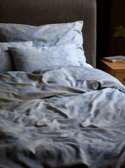 Deckenüberzug CLEO, Saphier, 140 X 200 Cm, 70 % Baumwolle/30 % Hanf, Jacquard, GOTS -Grüne Erde 12647 12646 kissendeckenueberzug cleo saphier emo