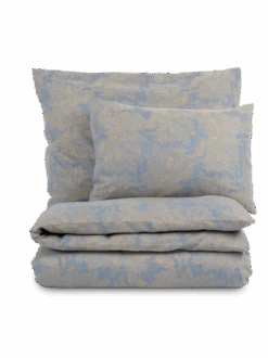 Deckenüberzug CLEO, Saphier, 140 X 200 Cm, 70 % Baumwolle/30 % Hanf, Jacquard, GOTS -Grüne Erde 12647 12646 stapel cleo saphier frei