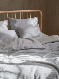 Kissenüberzug NORA, Silberblau, 40 X 60 Cm, 50 % Leinen, 50 % Baumwolle, GOTS -Grüne Erde 13077 13078 kissendeckenueberzug nora silberblau emo