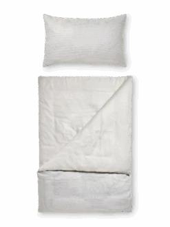 Deckenüberzug NORA, Silberblau, 140 X 200 Cm, 50 % Leinen, 50 % Baumwolle, GOTS