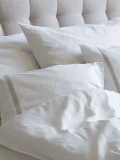 Deckenüberzug JOSEPHINE Mit Ajour, Weiss, 140 X 200 Cm, 56 % Leinen/44 % Baumwolle, GOTS -Grüne Erde 13719 13754 kissendeckenuerbzug josephine weiss emo 2