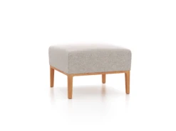 Hocker Lorea, B 60 X T 60 Cm, Mit Bezug Wollstoff Tano Natur (79), Buche