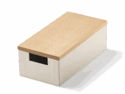 Kartonbox Mit Holzdeckel Scribble, B 22,1 X T 11,1 X H 7,6 Cm, Buche