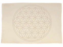 Meditationsdecke Blume Des Lebens, Natur/quarz, 150 X 200 Cm, 100 % Baumwolle, GOTS -Grüne Erde 411100 meditationsdecke blume des lebens rs frei 1