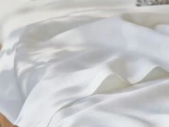 Oberleintuch EDINA, Weiß, 140 X 220 Cm, 100 % Leinen, GOTS