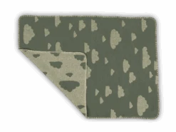 Kinderdecke Wölkchen, Salbei, 75 X 100 Cm, 100 % Baumwolle, GOTS