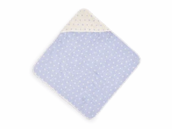 Baby-Kapuzenbadetuch Pünktchen, Himmelblau, 80 X 80 Cm, 100 % Baumwolle, GOTS