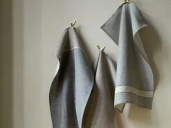 Gläsertuch Paul, Schiefer, 45 X 70 Cm, 50 % Baumwolle/50 % Leinen, GOTS