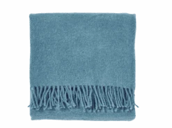 Wohndecke Andro, Rauchblau, 130 X 200 Cm, 50 % Schurwolle (Lamm), 50 % Rezyklierte Schurwolle (Lamm), Eco-wool