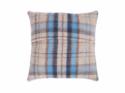 Zierkissen Karolina, Sand/blau Kariert, 50 X 50 Cm, 100 % Schurwolle (Lamm), Eco-wool -Grüne Erde 413673 02 zierkissen karolina emo 02