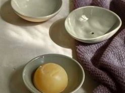 Schälchen Aus Keramik, Natur, Rund, Ca. ø 12 X 4 Cm -Grüne Erde 41475 41474 41476 41478 seifenschale emo 1