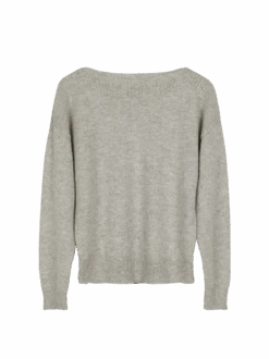 Pullover Aus Alpakawolle, 04 Grau Melange, S