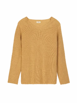Pullover Aus Bio-Baumwolle Und Wolle, 53 Honiggelb, S, GOTS -Grüne Erde 45 2856 pulli 53honiggelb2465 frei 01
