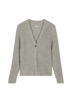 Strickjacke Aus Alpakawolle, 04 Grau Melange, S -Grüne Erde 45 2871 pulli 04grau2444 frei 01