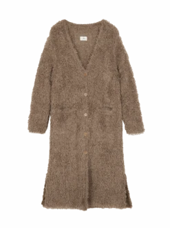 Strickmantel Aus Alpakawolle, 15 Stein Melange, S -Grüne Erde 45 2890 mantel 15stein2422 frei 01