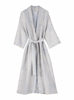 Morgenmantel, Bio-Baumwolle-Leinen, 96 Saphirblau, S, GOTS -Grüne Erde 45 8412 bademantel 96saphirblau2766 frei 01