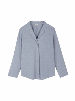 Pyjamahemd Aus Bio-Baumwolle, 84 Rauchblau, S