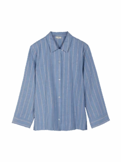 Pyjamahemd Aus Bio-Baumwolle, 83 Blau Gestreift, S 13 Pyjamahemd Aus Bio-Baumwolle, 83 Blau Gestreift, S -Grüne Erde 45 8473 bluse 83blau2733 frei 01