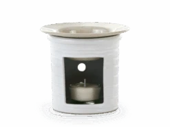 Duftlampe Aus Keramik, H 10 Cm, ø 11,5 Cm, Weiß -Grüne Erde 47891 aromalampe steinzeug frei 03