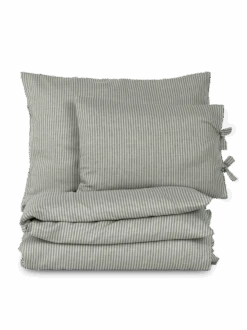 Deckenüberzug HENRY, Grün, 140 X 200 Cm, 60 % Baumwolle/40 % Leinen, GOTS -Grüne Erde 4835 4836 stapel henry gruen frei