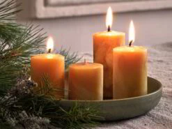 4er-Set Adventkranzkerzen Aus Bienenwachs, Stumpen, ø 5 Cm -Grüne Erde 48446 adventkranzkerzen emo retusche