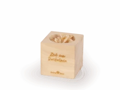 Zirbenwürfel "Zeit Zum Durchatmen" Mit Zirbenflocken, 7 X 7 X 7 Cm