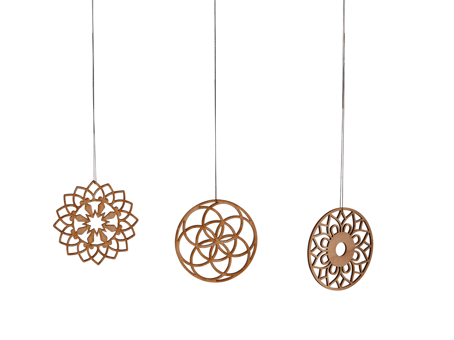 3er-Set Holzanhänger, Mandalas, Buchenholz, ø 8 Cm 3 3er-Set Holzanhänger, Mandalas, Buchenholz, ø 8 Cm