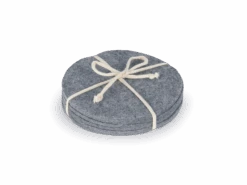 6er-Set Untersetzer Aus Filz, Grau, ø 12 Cm, 100 % Schurwolle (Schaf)