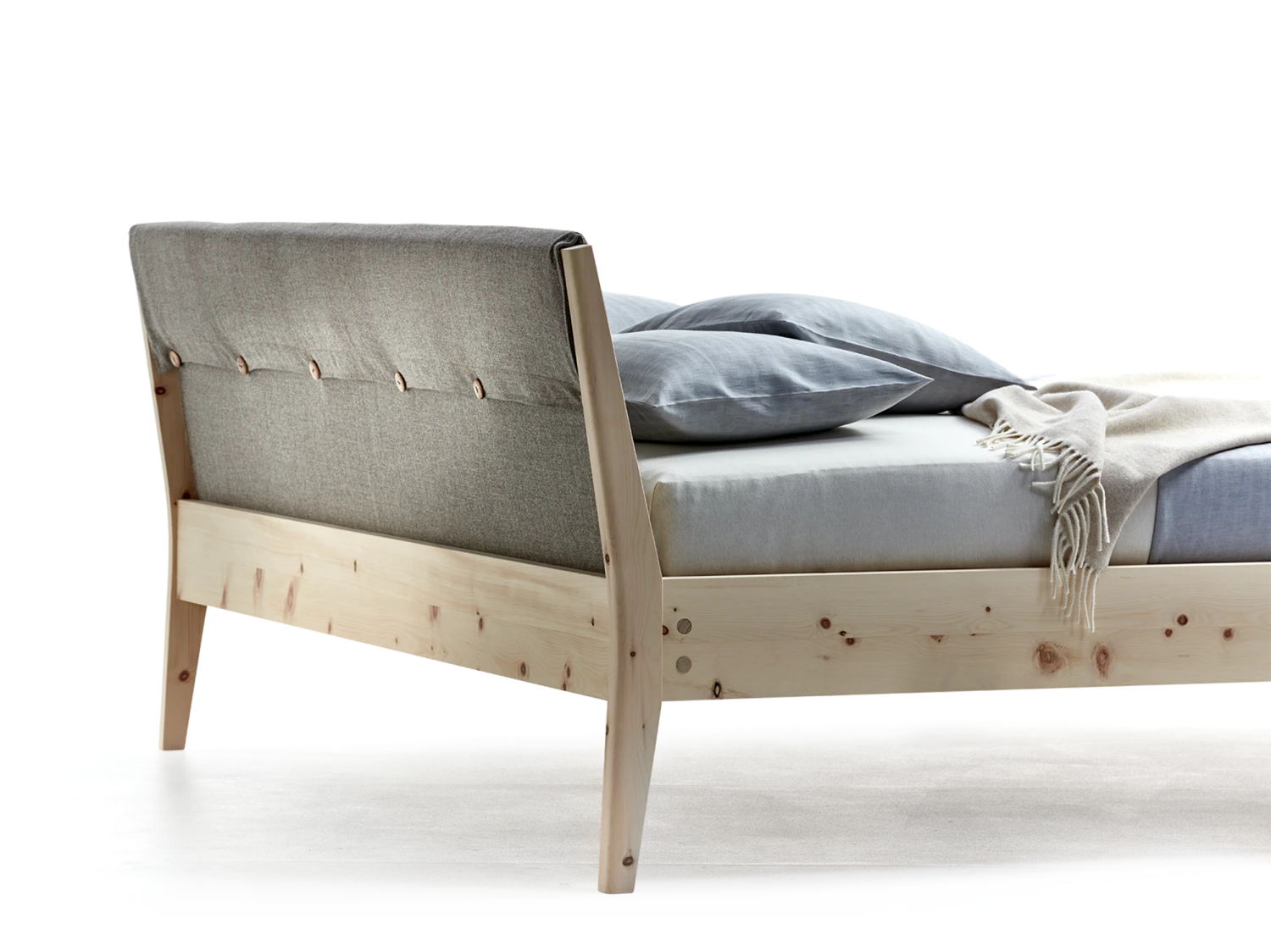 Bett Almeno Housse Mit Weisspolsterung, B = 180 Cm, Wollstoff Tano Natur (79) 3 Bett Almeno Housse Mit Weisspolsterung, B = 180 Cm, Wollstoff Tano Natur (79)