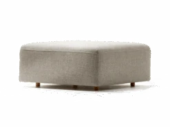 Hocker Sereno B 96 X T 96 Cm, Bodennah, Mit Bezug Wollstoff Tano Natur (79), Buche