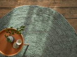 Wollteppich Maglia, Naturweiß Ungefärbt, Ø 140 Cm 13 Wollteppich Maglia, Naturweiß Ungefärbt, Ø 140 Cm -Grüne Erde 700347 teppich maglia gruen