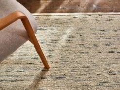 Wollteppich Fiamma, Grau-Weiß/Thymian, 70 X 140 Cm, GOTS -Grüne Erde 700352 teppich fiamma