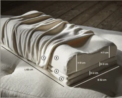 Nackenstützkissen, 3-teilig, Höhenverstellbar, Füllung: 100 % Naturlatex, Bezug: Baumwoll-Doppelstrickstoff, 32 X 68 Cm, GOTS -Grüne Erde 75570 nackenstuetzkissen 3 teilig emo