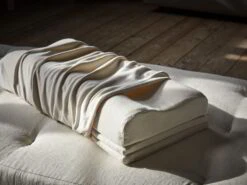 Nackenstützkissen, 3-teilig, Höhenverstellbar, Füllung: 100 % Naturlatex, Bezug: Baumwoll-Doppelstrickstoff, 32 X 68 Cm, GOTS -Grüne Erde 75570 nackenstuetzkissen hoehenverstellbar emo 01