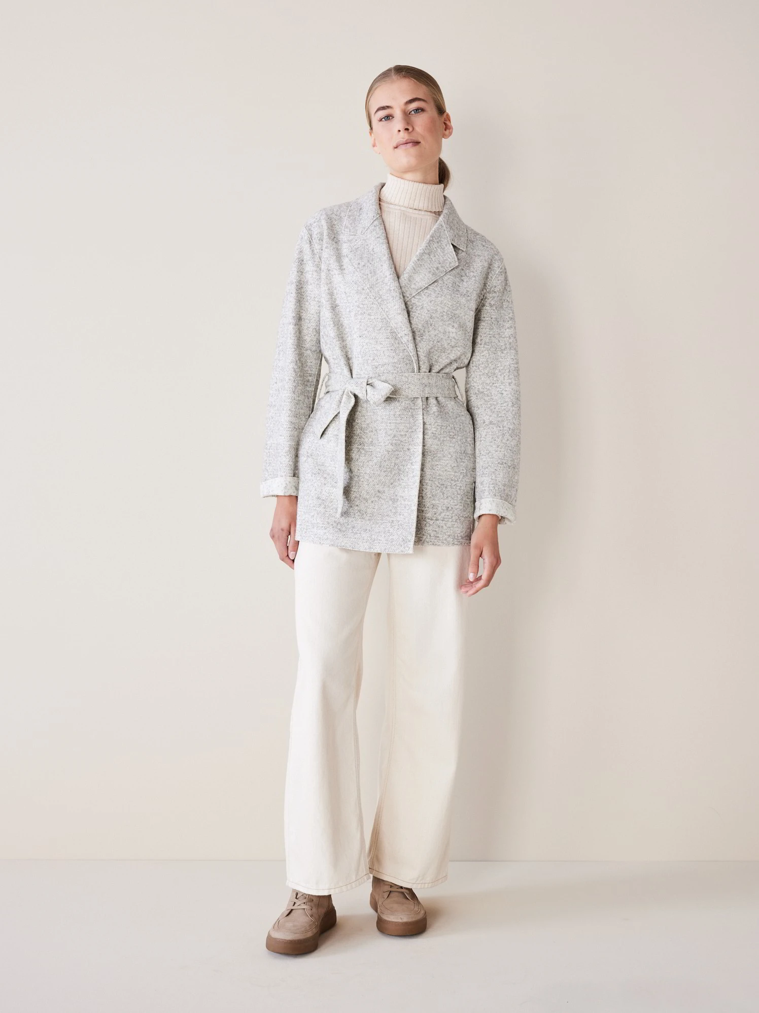 Jacke-Bindegürtel, 04 Grau Melange, 38 4 Jacke-Bindegürtel, 04 Grau Melange, 38 – Bild 2