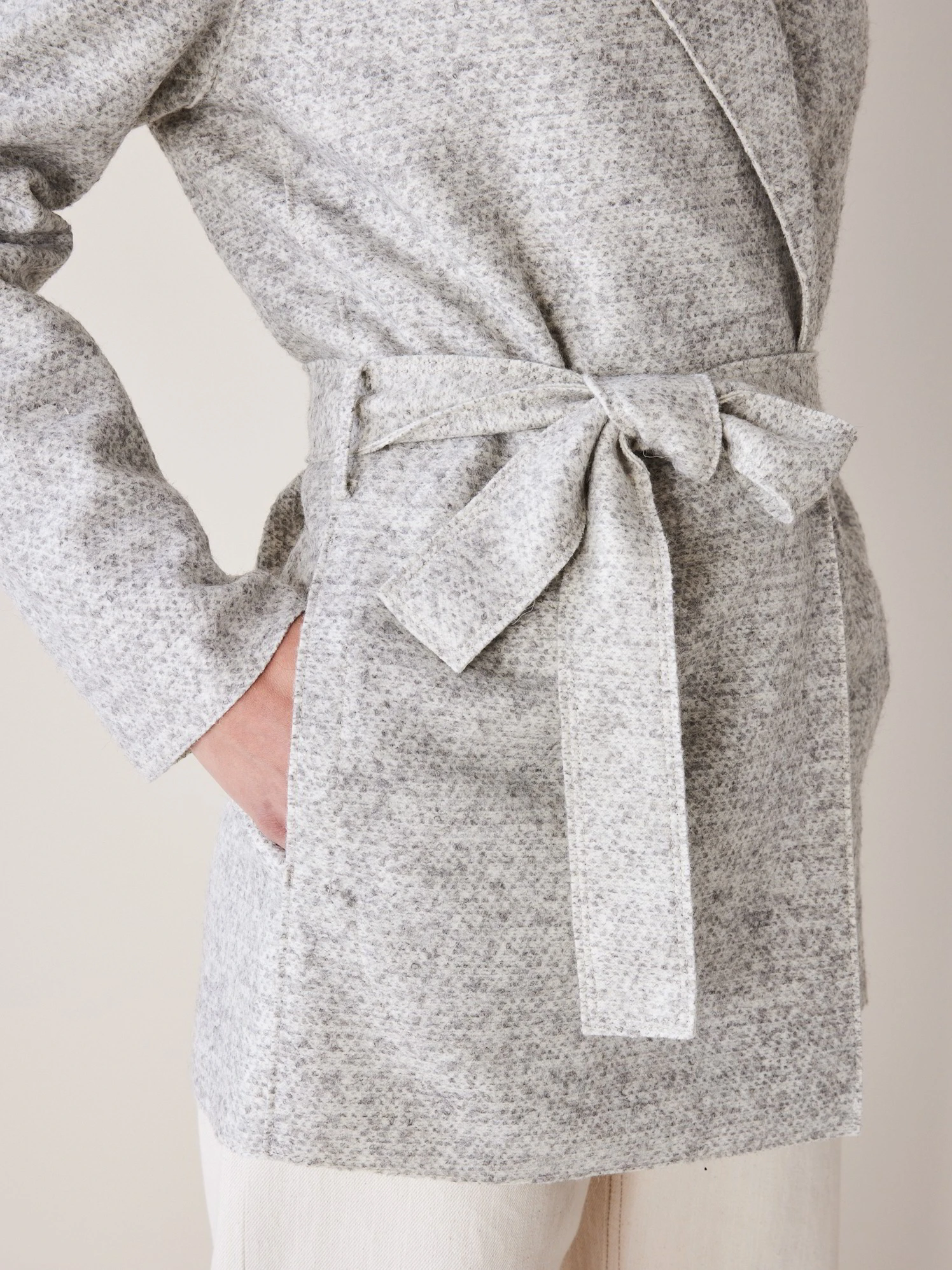 Jacke-Bindegürtel, 04 Grau Melange, 38 8 Jacke-Bindegürtel, 04 Grau Melange, 38 – Bild 6