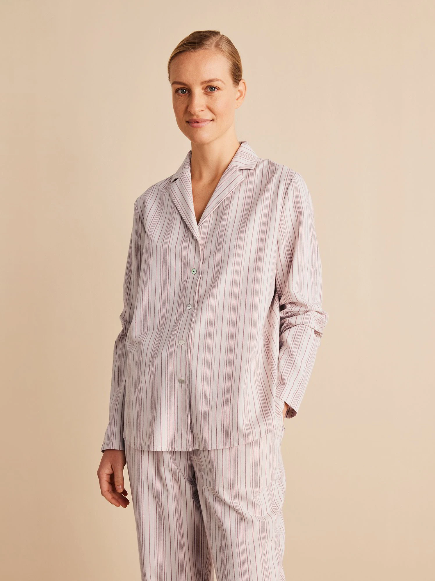 Pyjamahemd, 80 Streifen Rose, XS 4 Pyjamahemd, 80 Streifen Rose, XS – Bild 2