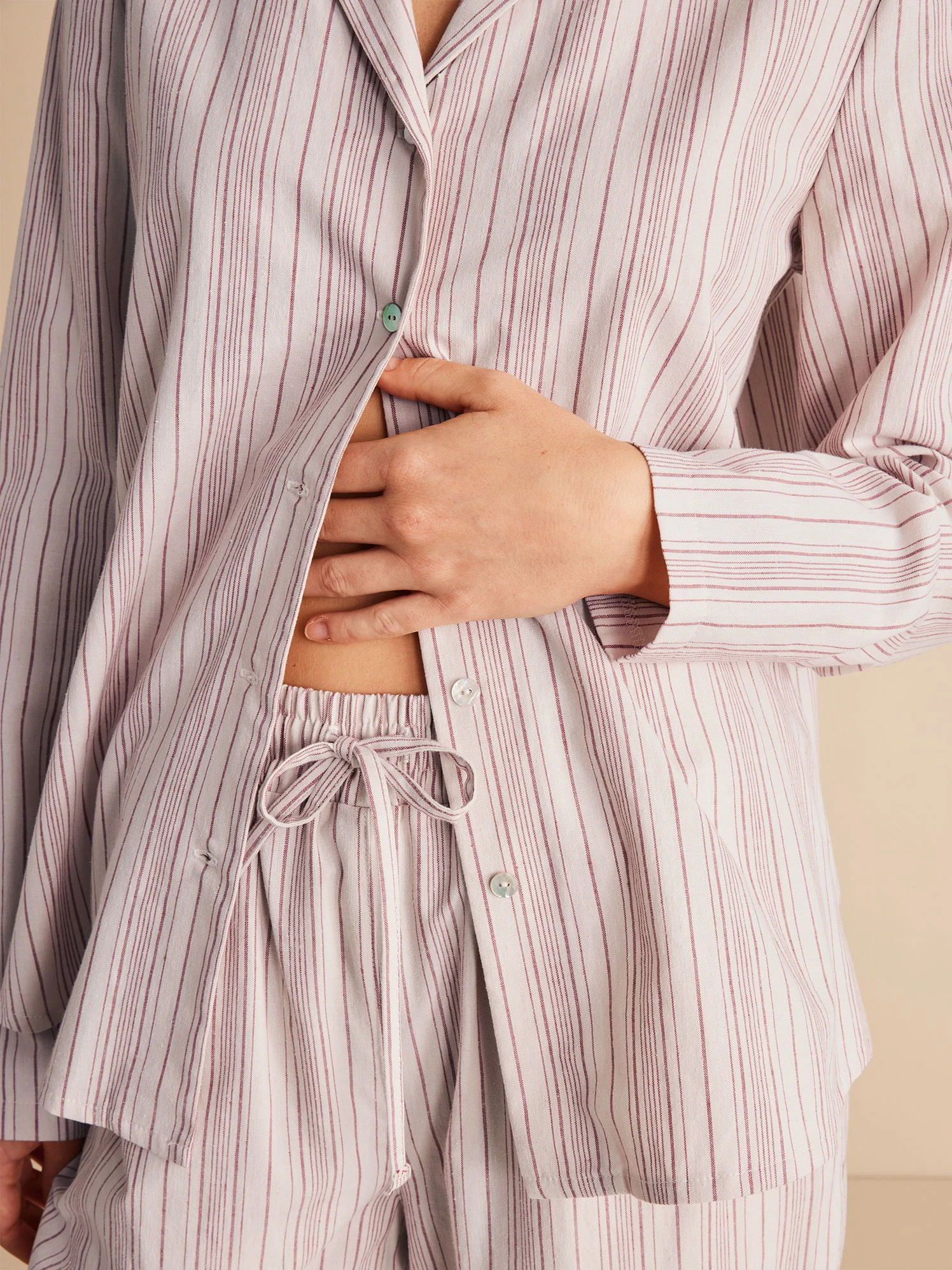 Pyjamahemd, 80 Streifen Rose, XS 6 Pyjamahemd, 80 Streifen Rose, XS – Bild 4