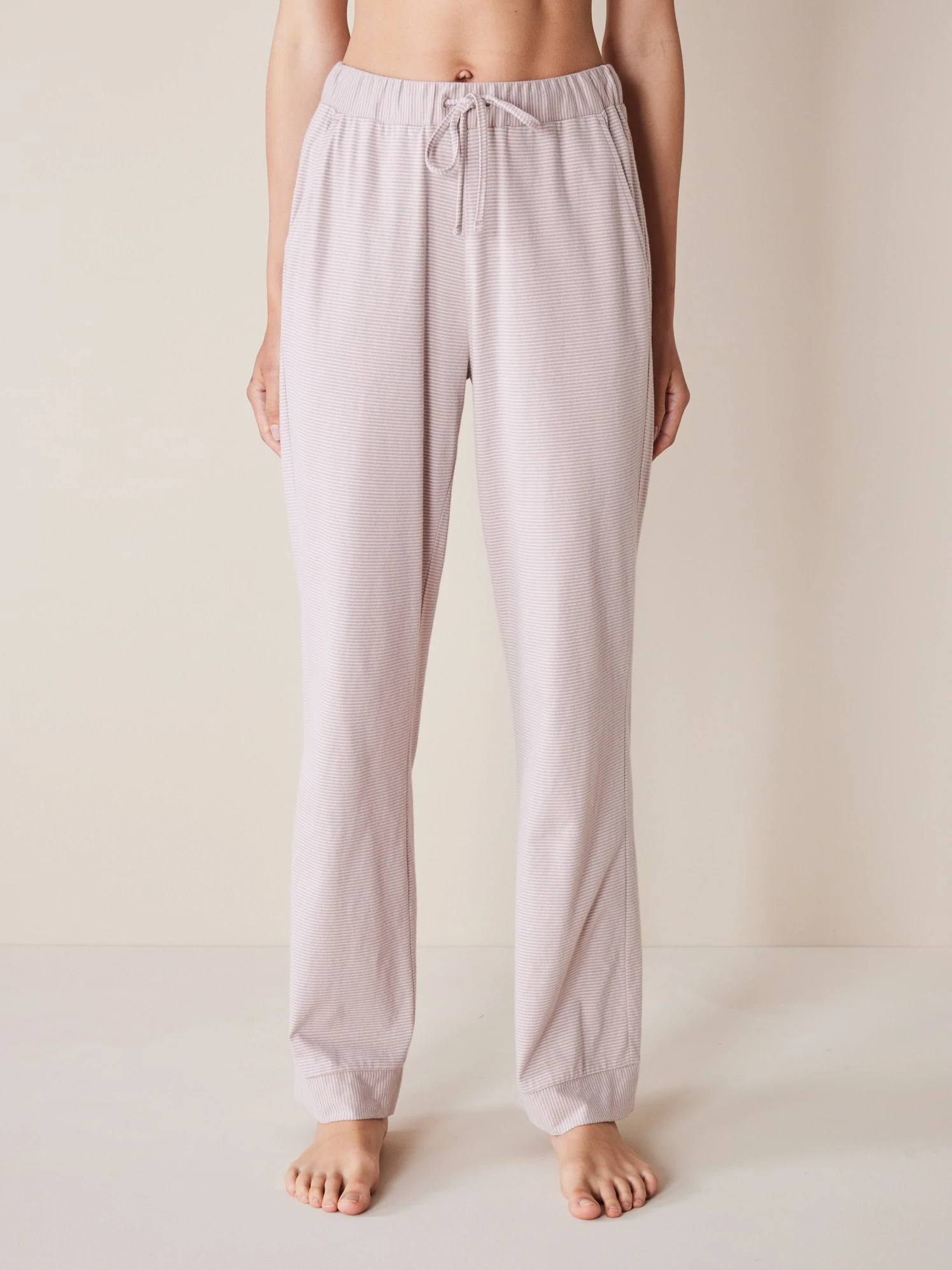 Pyjama-Hose, 74 Ringel Rose/rouge, S, GOTS 4 Pyjama-Hose, 74 Ringel Rose/rouge, S, GOTS – Bild 2