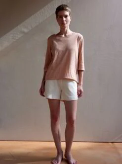 3/4 Arm Shirt Aus Baumwolljersey, 26 Apricot, S