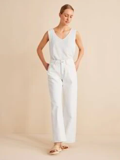 Hose Weites Bein, 100% Bio-Baumwolle, 12 Offwhite, 34, GOTS