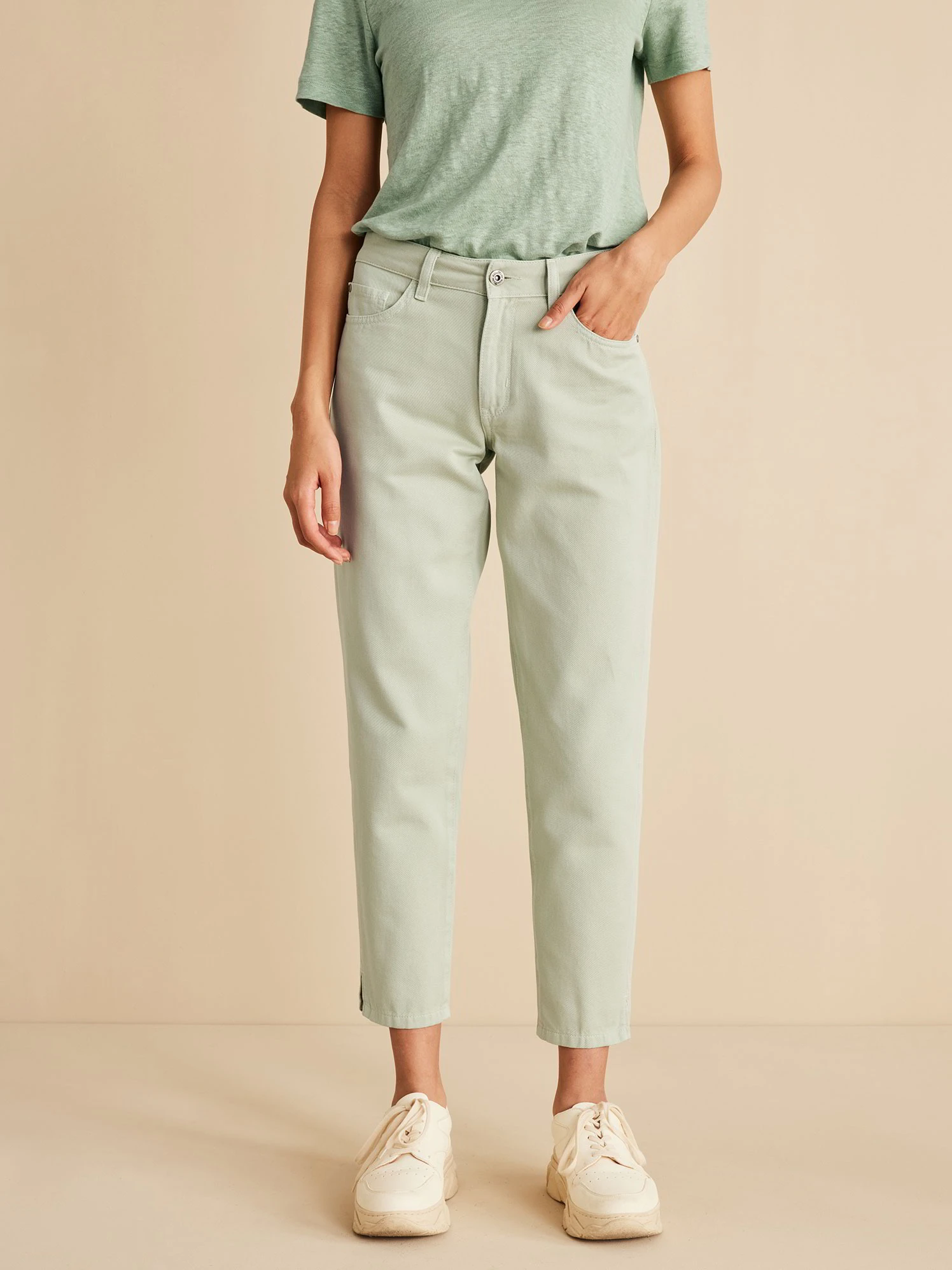 Hose-7/8 Länge Garment Dye, 44 Stachelbeere, 40, GOTS 4 Hose-7/8 Länge Garment Dye, 44 Stachelbeere, 40, GOTS – Bild 2