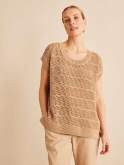 Pullover Kurzarm, 100 % Bio-Baumwolle, 19 Safari, L, GOTS