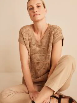 Pullover Kurzarm, 100 % Bio-Baumwolle, 19 Safari, L, GOTS -Grüne Erde 854327 pullover safari frei 07