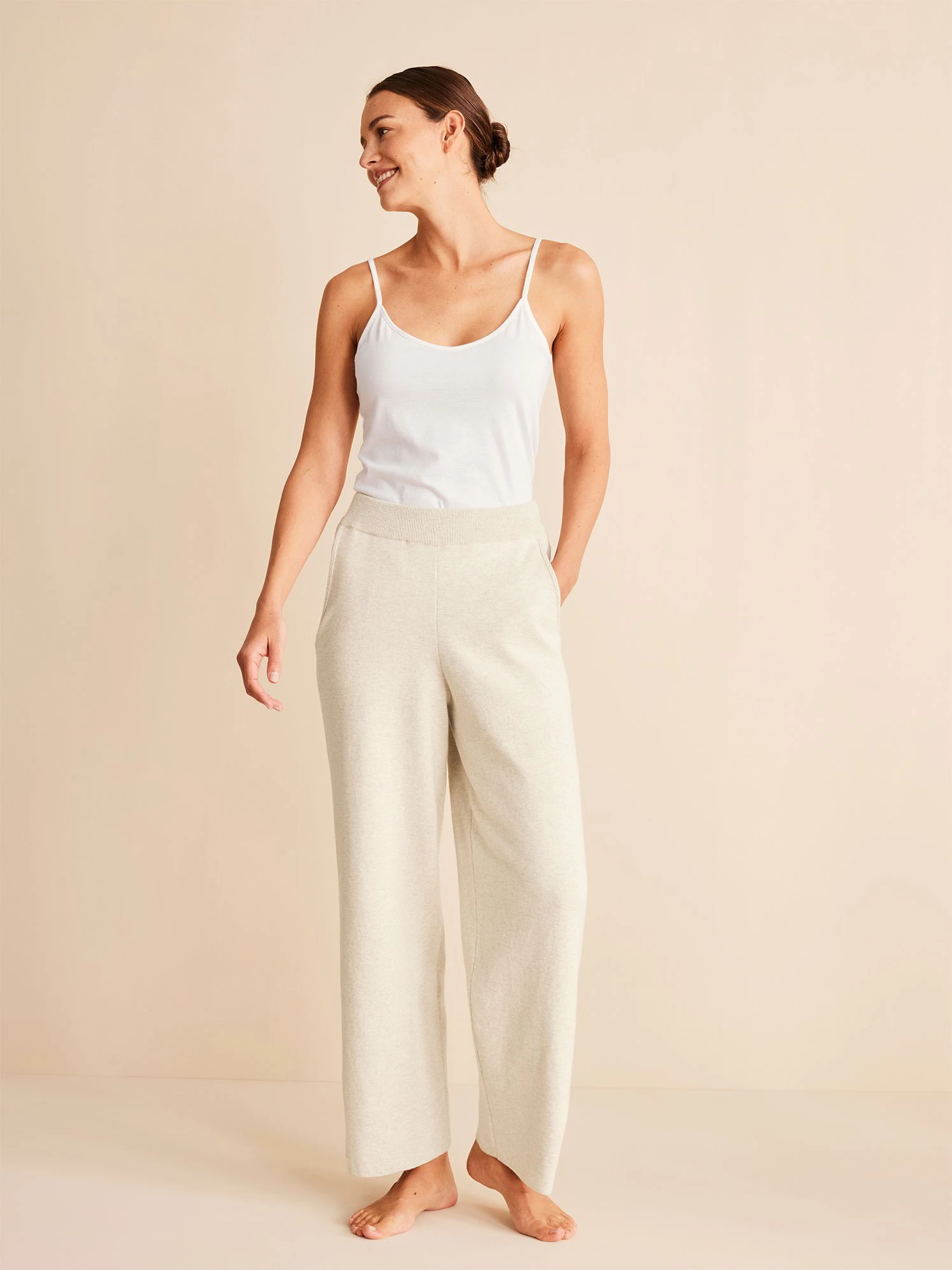 Hose Strick, 100 % Bio-Baumwolle, 14 Natur Melange, XL, GOTS 4 Hose Strick, 100 % Bio-Baumwolle, 14 Natur Melange, XL, GOTS – Bild 2