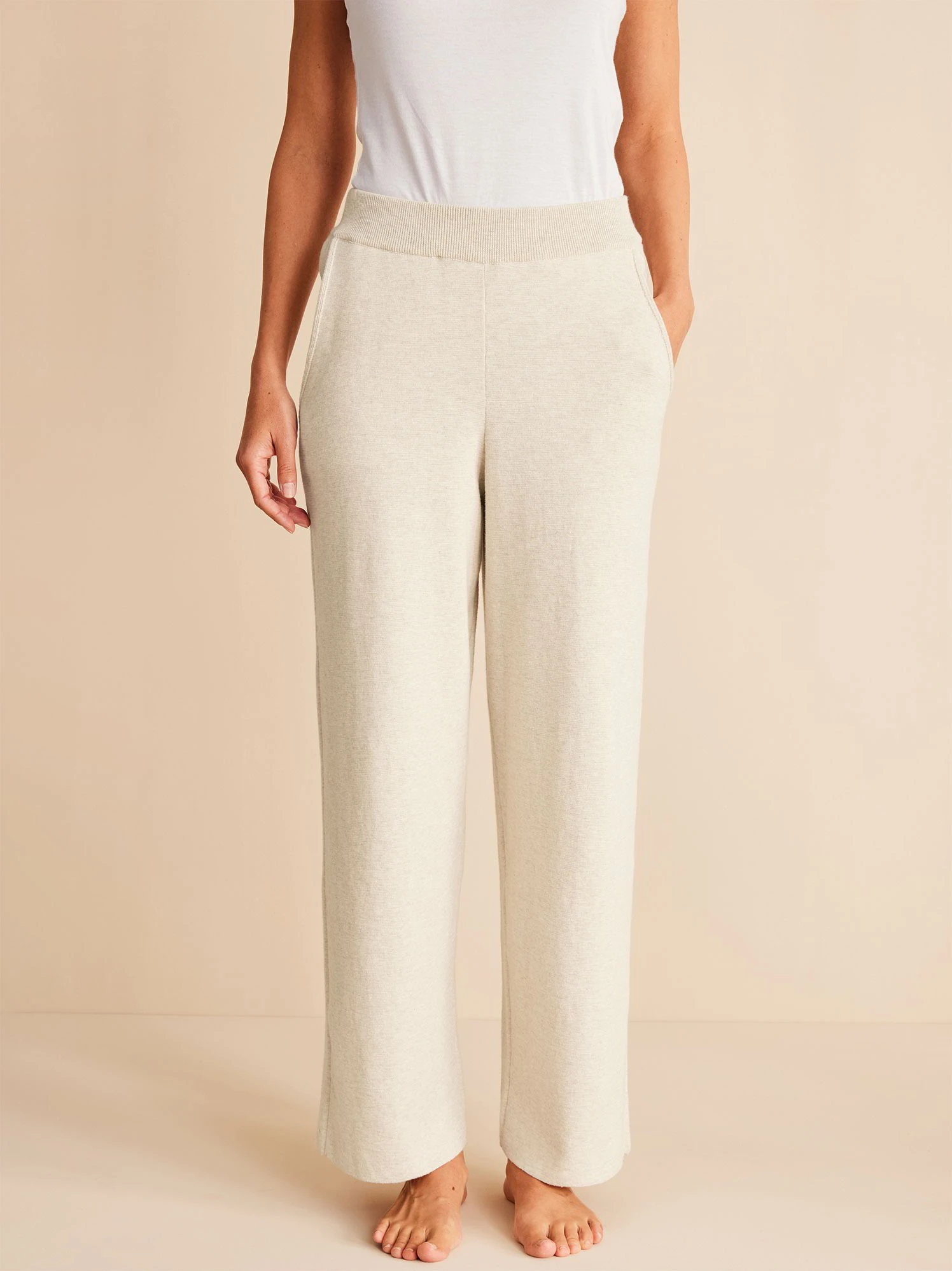 Hose Strick, 100 % Bio-Baumwolle, 14 Natur Melange, XL, GOTS 5 Hose Strick, 100 % Bio-Baumwolle, 14 Natur Melange, XL, GOTS – Bild 3