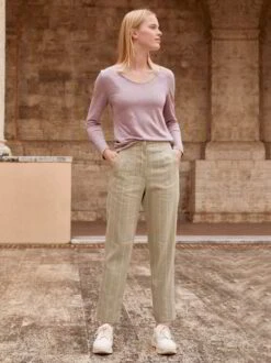 Hose Schmales Bein, Bio-Leinen-Wolle, 88 Leinen Streifen Dinkel, 38 17 Hose Schmales Bein, Bio-Leinen-Wolle, 88 Leinen Streifen Dinkel, 38 -Grüne Erde 854344 854853 shirt joggpants emo