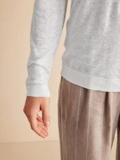 Langarmshirt Aus Bio-Leinen, 11 Weiss, 38 -Grüne Erde 854344 shirt langarm weiss emo 06